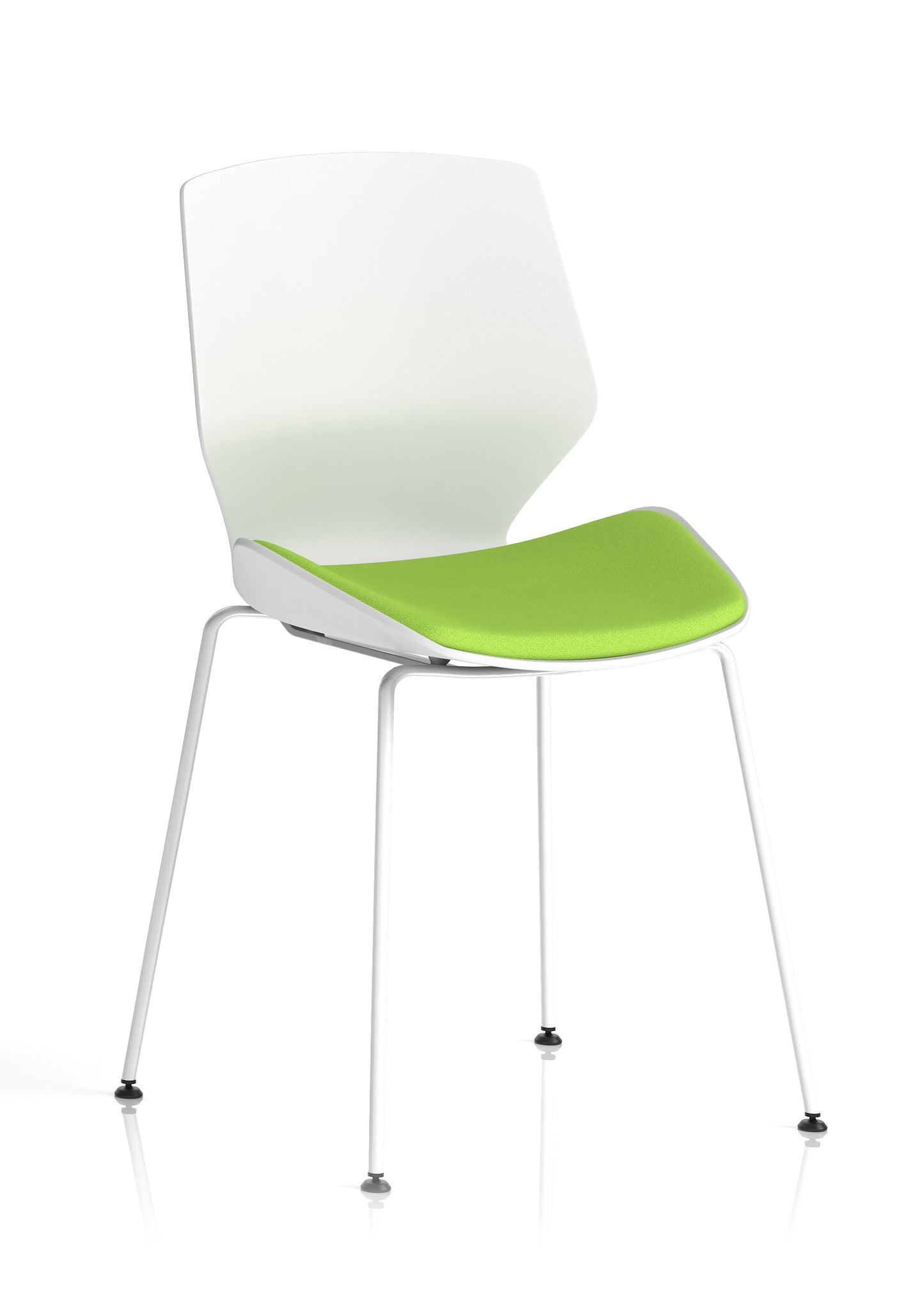 Florence White Frame Fabric Seat Visitor Chair - Available in 20 Colour Choices