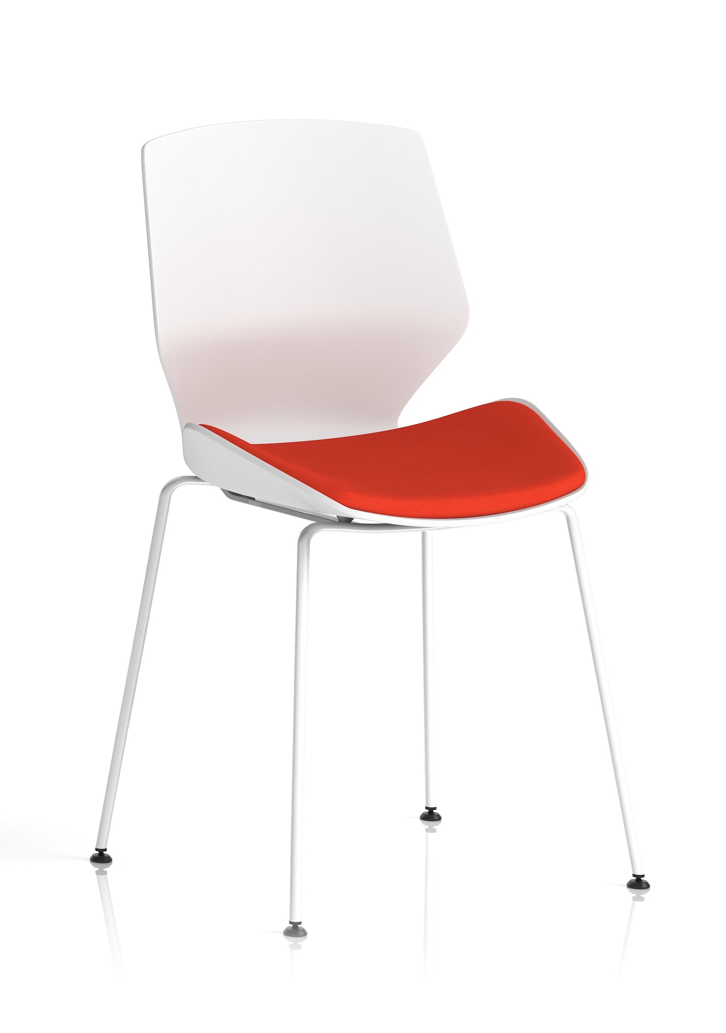 Florence White Frame Fabric Seat Visitor Chair - Available in 20 Colour Choices
