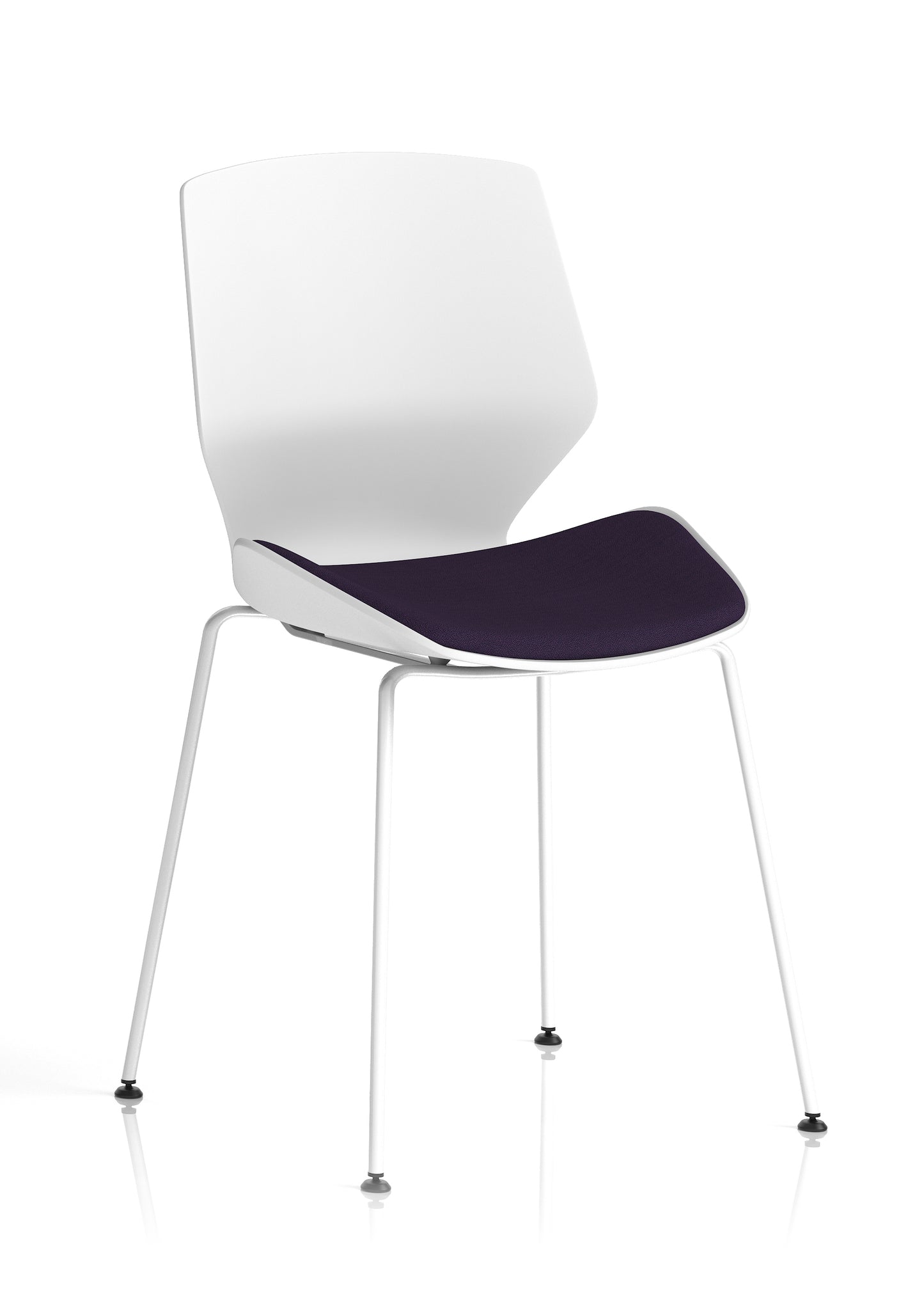Florence White Frame Fabric Seat Visitor Chair - Available in 20 Colour Choices