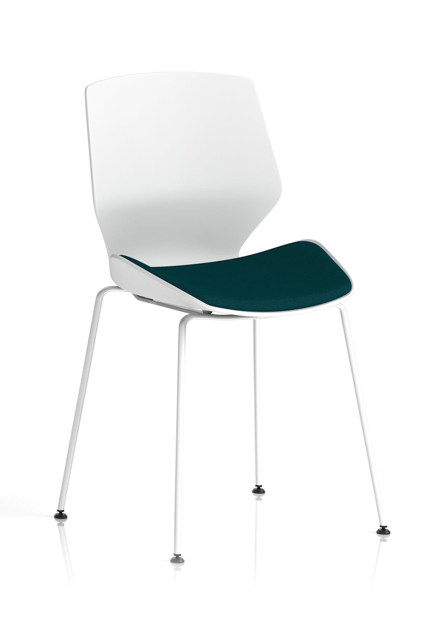 Florence White Frame Fabric Seat Visitor Chair - Available in 20 Colour Choices