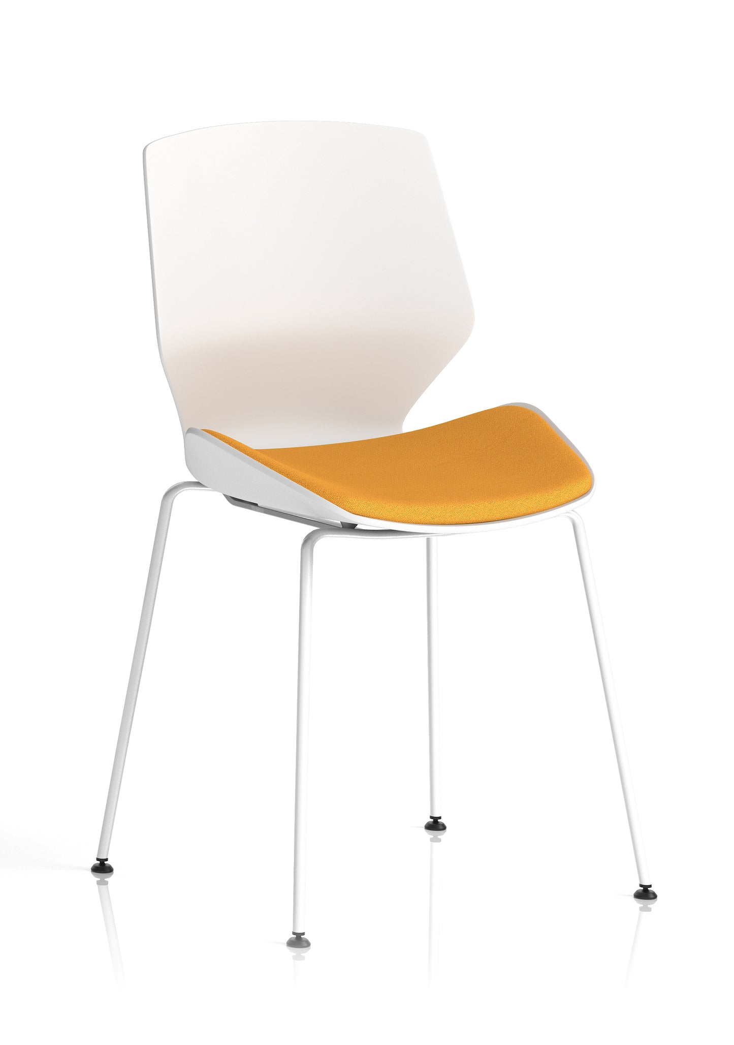 Florence White Frame Fabric Seat Visitor Chair - Available in 20 Colour Choices