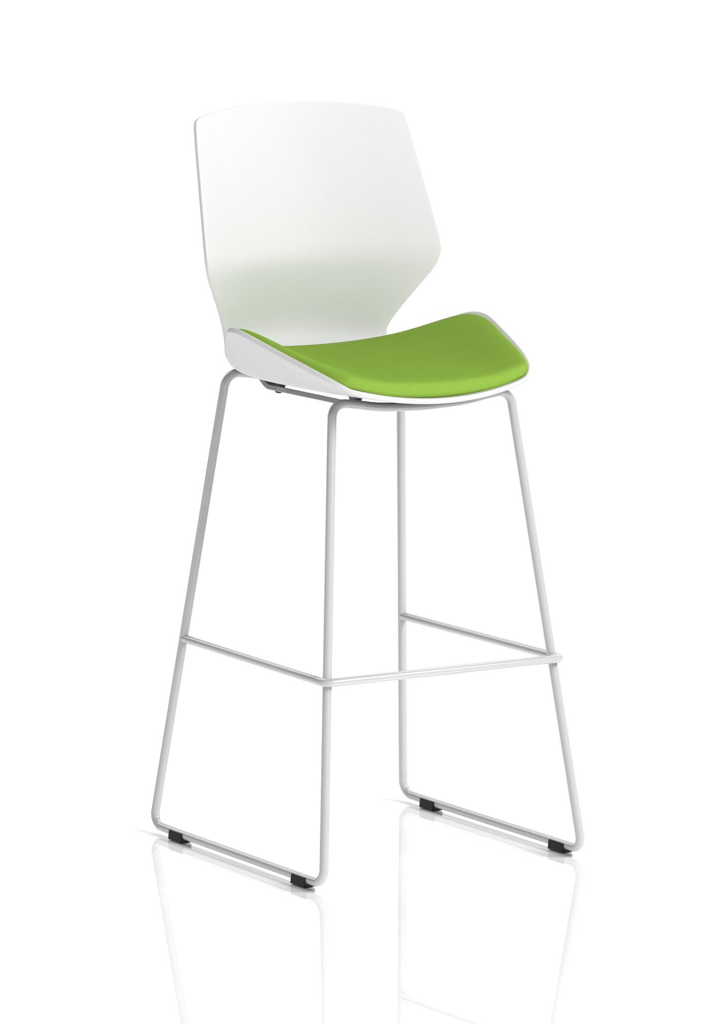 Florence White Frame Fabric Seat High Stool Chair - Available in 20 Colour Choices-