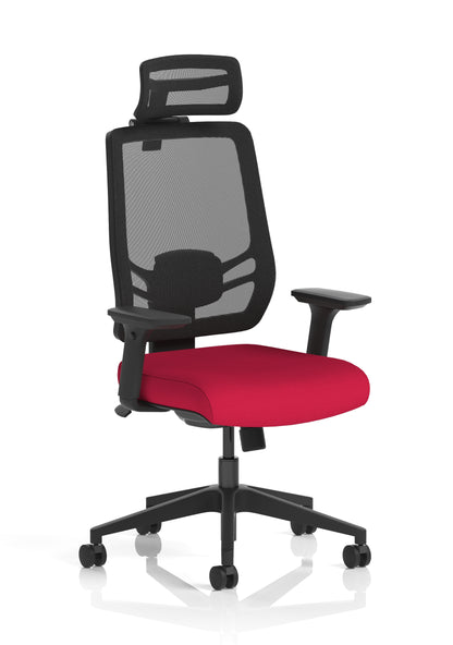Ergo Twist High Mesh Back Ergonomic Task Operator Office Chair with Height Adjustable Arms - Headrest Options - Available in 20 Colours