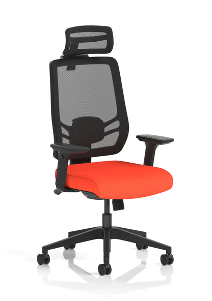 Ergo Twist High Mesh Back Ergonomic Task Operator Office Chair with Height Adjustable Arms - Headrest Options - Available in 20 Colours