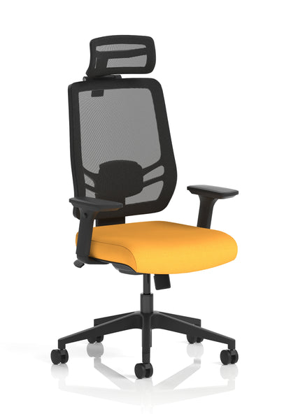 Ergo Twist High Mesh Back Ergonomic Task Operator Office Chair with Height Adjustable Arms - Headrest Options - Available in 20 Colours