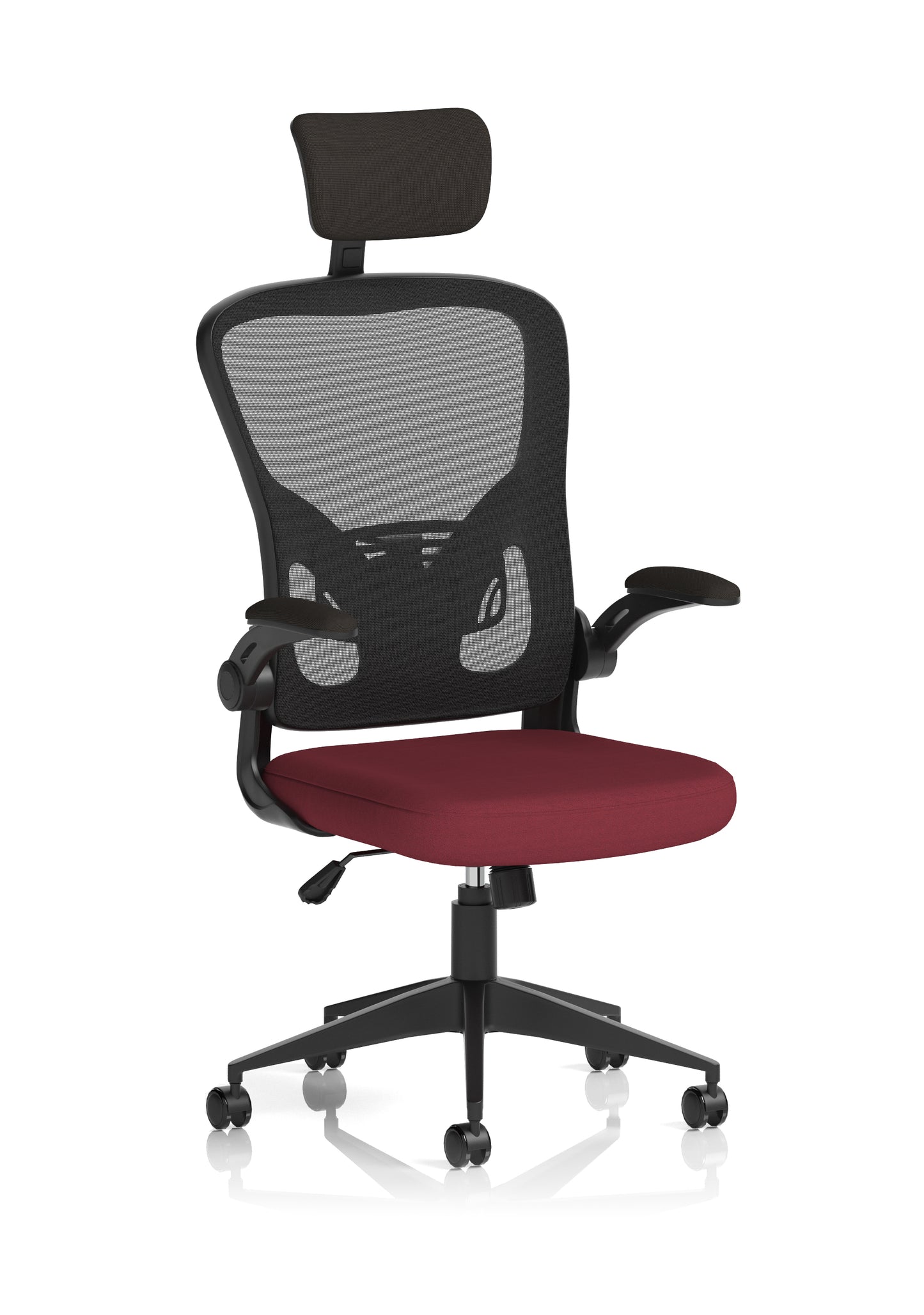 Ace High Back Mesh Back Office Chair With Folding Arms and Headrest