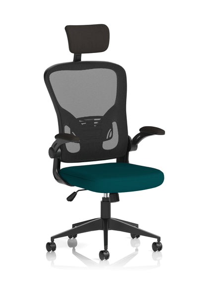Ace High Back Mesh Back Office Chair With Folding Arms and Headrest