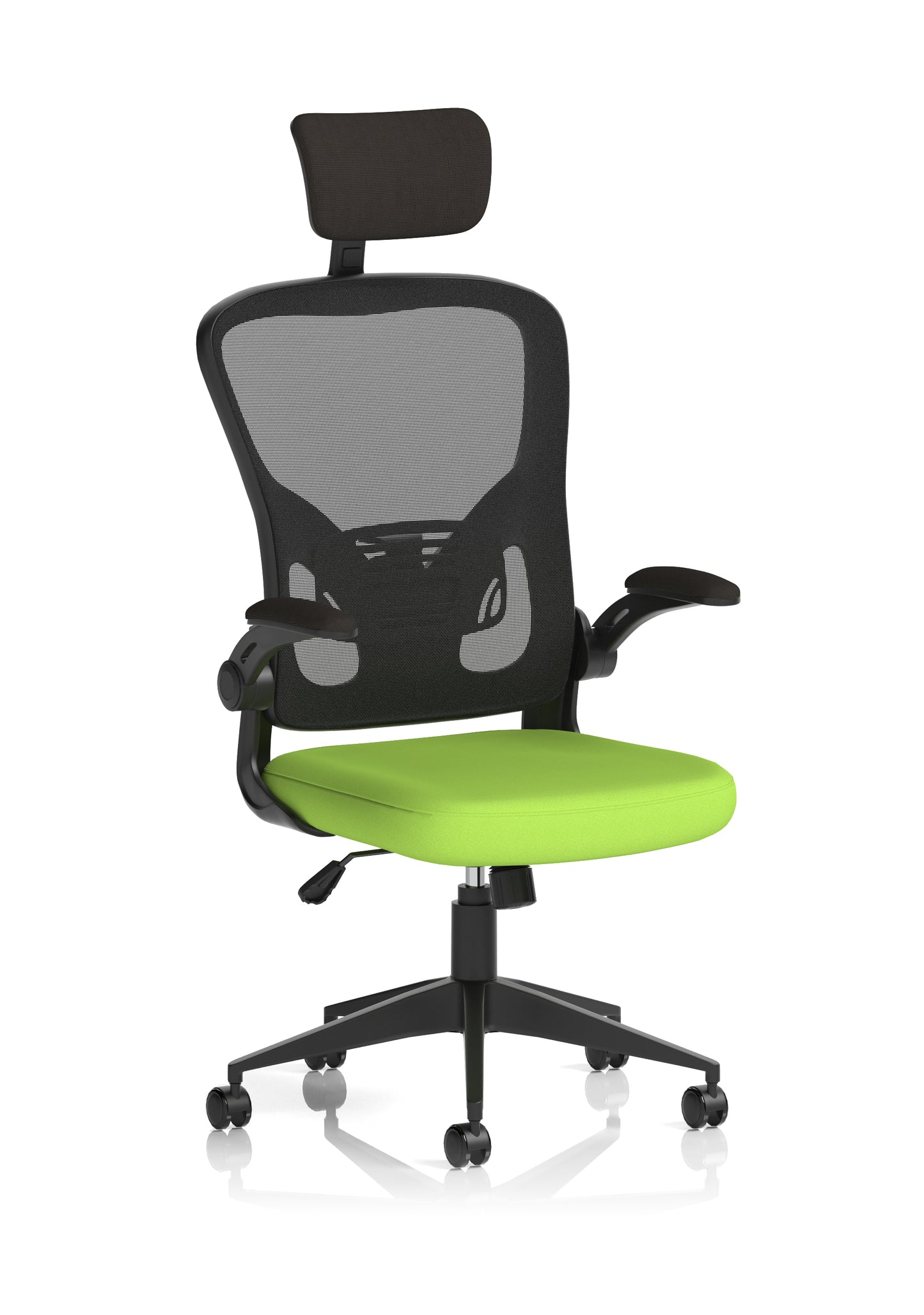 Ace High Back Mesh Back Office Chair With Folding Arms and Headrest