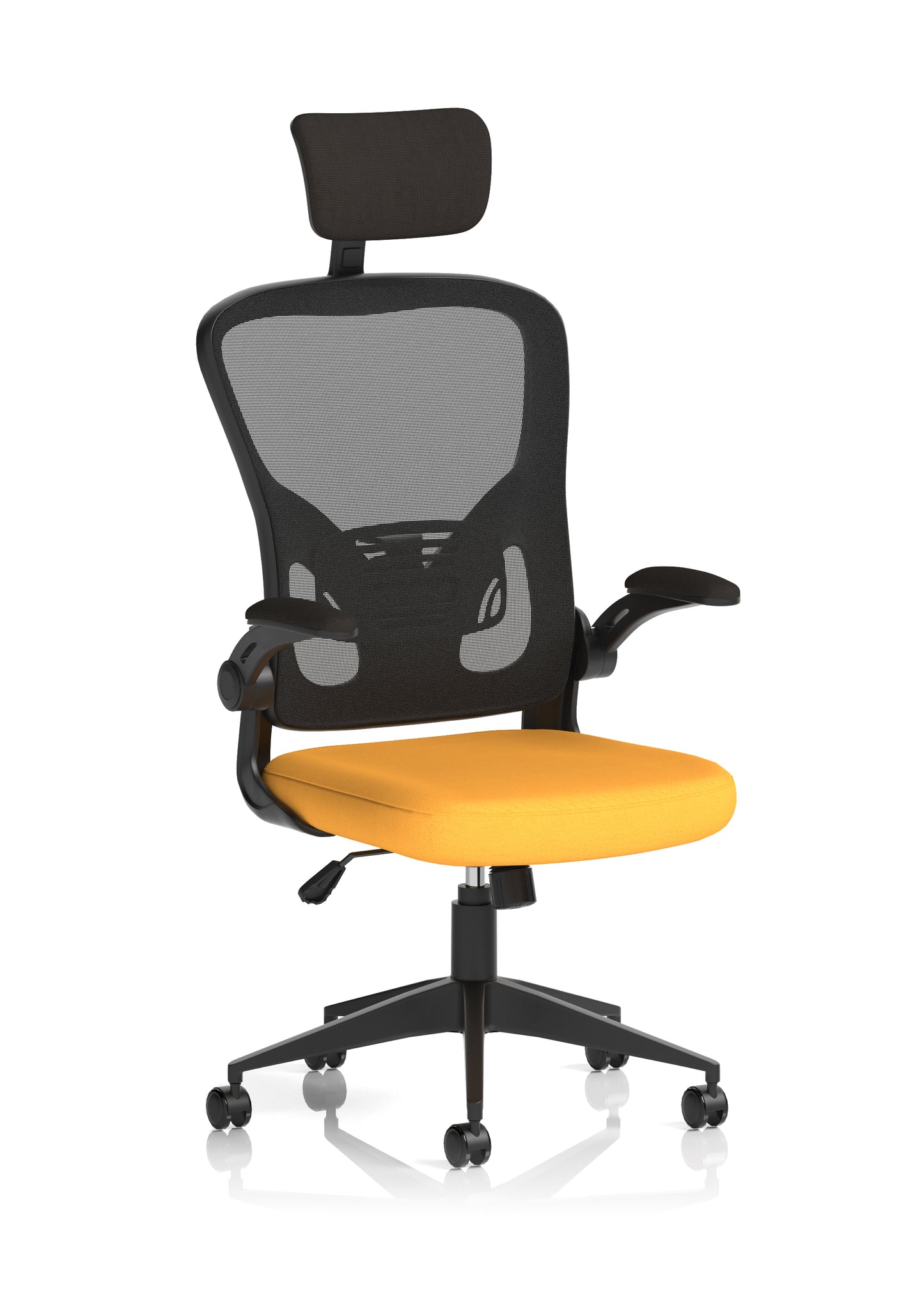 Ace High Back Mesh Back Office Chair With Folding Arms and Headrest