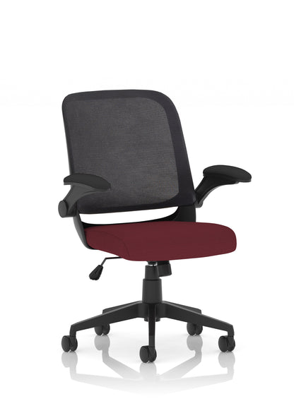 Crew Task Operator Mesh Back and Fabric Seat Chair With Folding Arms - Available in 20 Colour Choices
