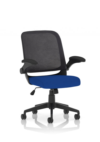 Crew Task Operator Mesh Back and Fabric Seat Chair With Folding Arms - Available in 20 Colour Choices