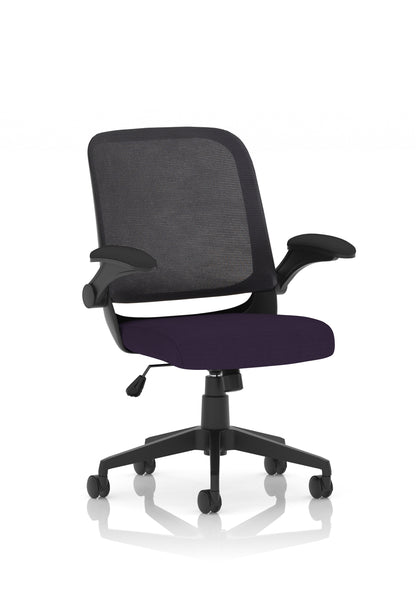 Crew Task Operator Mesh Back and Fabric Seat Chair With Folding Arms - Available in 20 Colour Choices