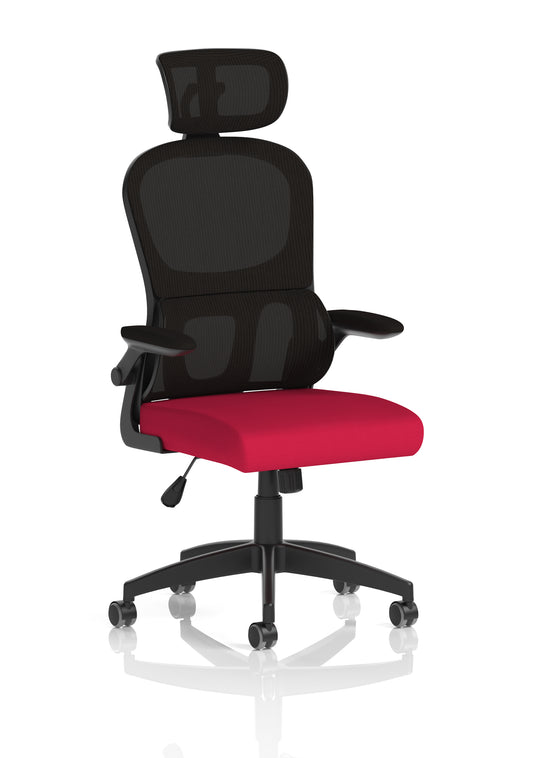 Iris Task Operator Mesh Back Fabric Seat With Headrest