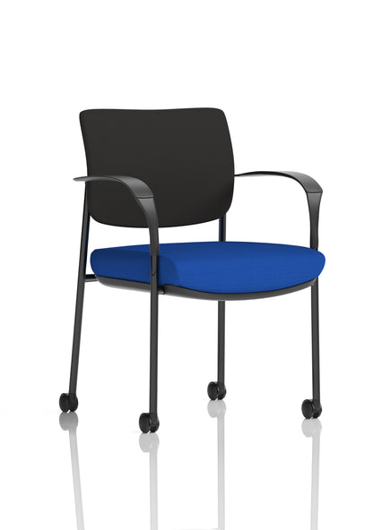 Brunswick Medium Back Visitor Office Chair with Fixed Arms with Castors - Mesh or Fabric - Multiple Colour Choices