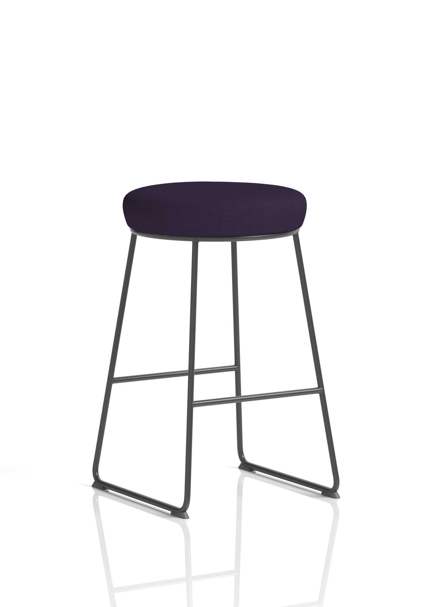 Turin Black Frame Fabric Seat Stool Chair - 23 Colour Options Available