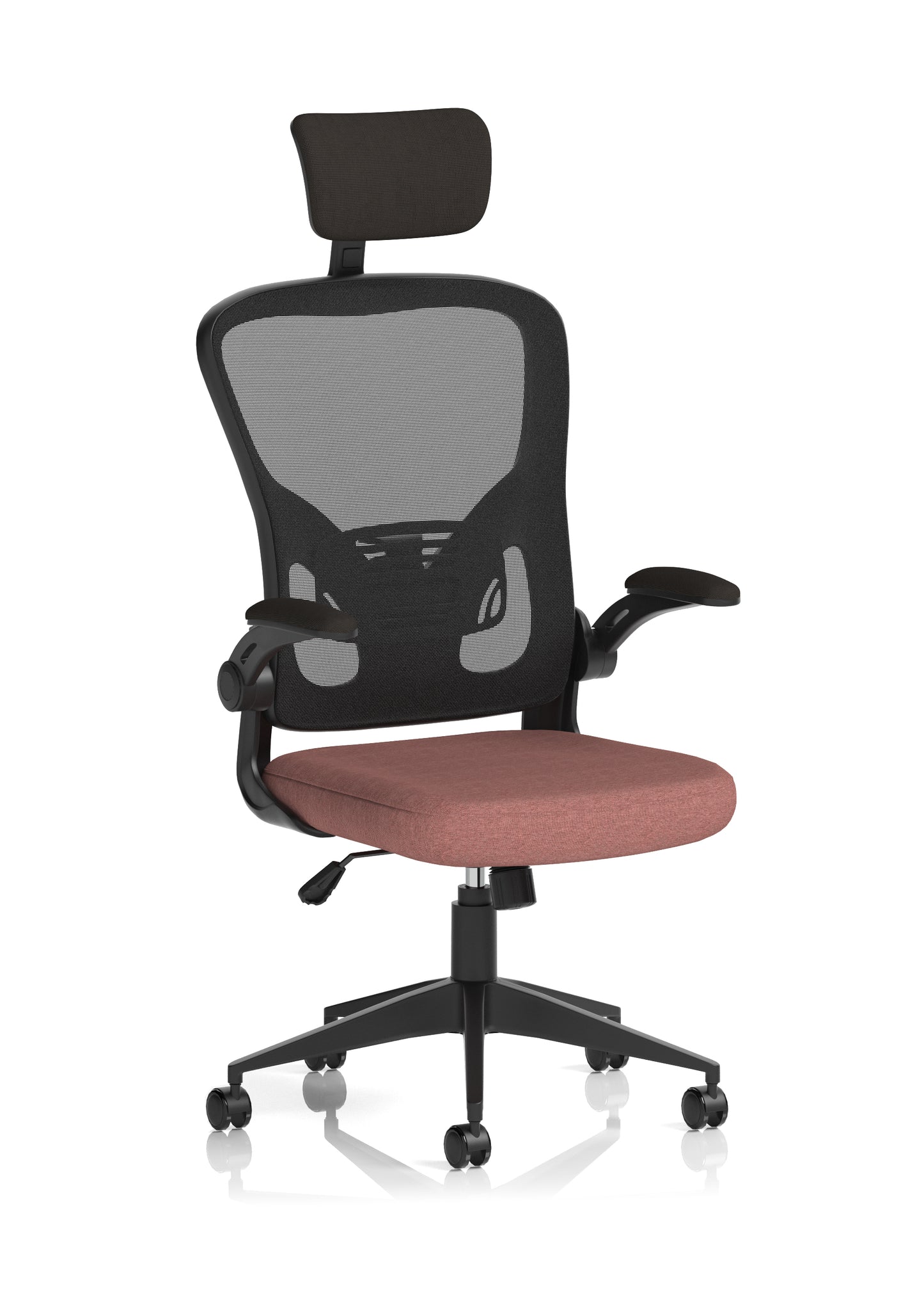 Ace High Back Mesh Back Office Chair With Folding Arms and Headrest