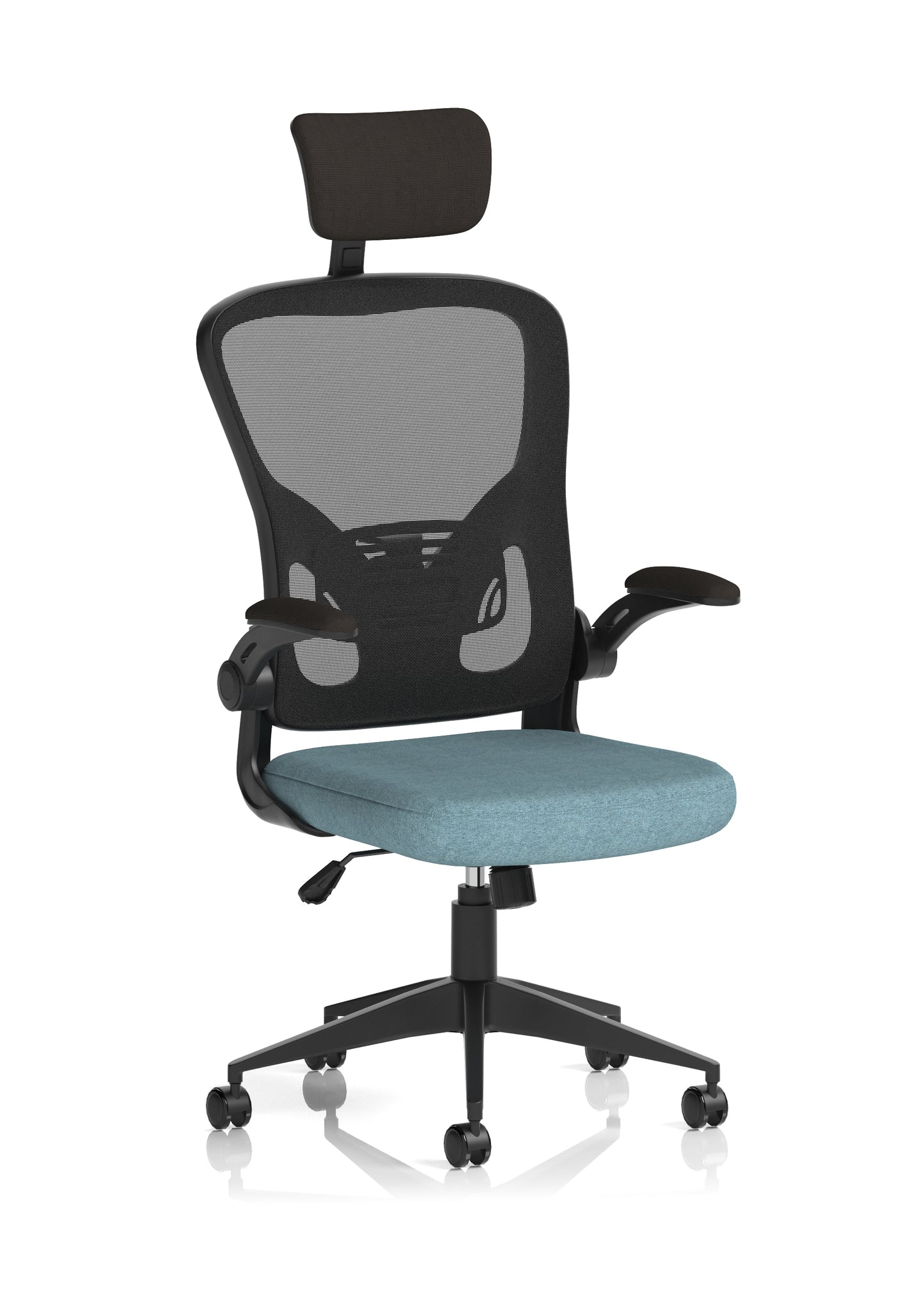 Ace High Back Mesh Back Office Chair With Folding Arms and Headrest