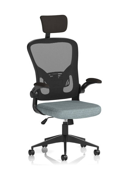 Ace High Back Mesh Back Office Chair With Folding Arms and Headrest