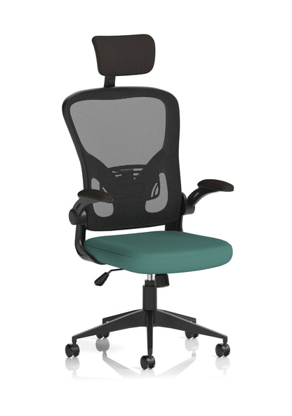 Ace High Back Mesh Back Office Chair With Folding Arms and Headrest