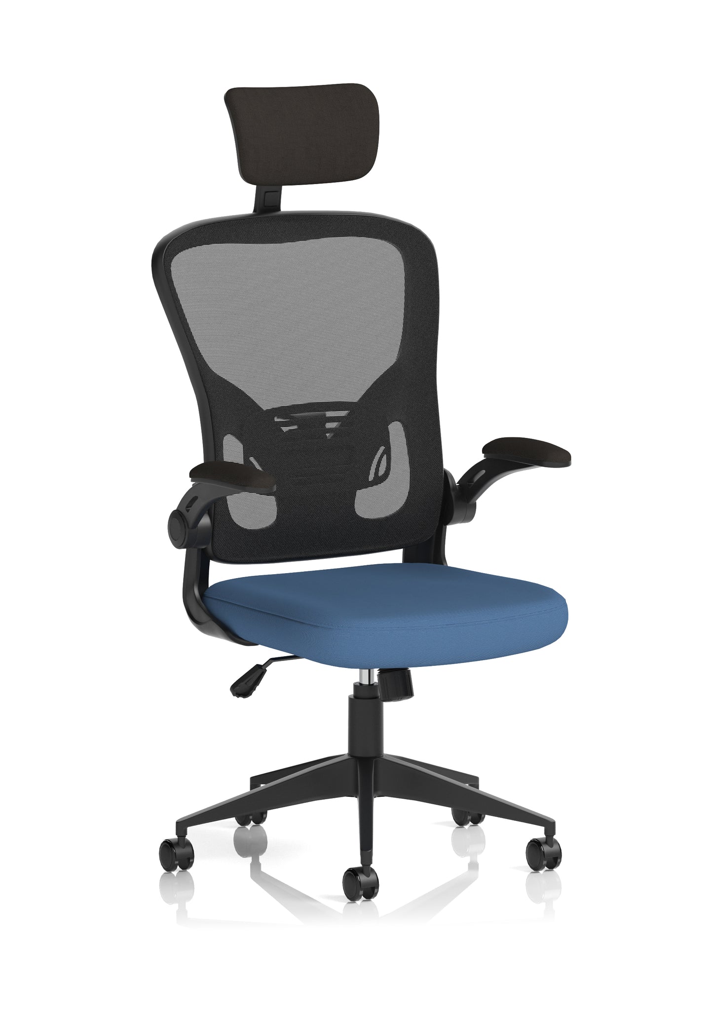 Ace High Back Mesh Back Office Chair With Folding Arms and Headrest