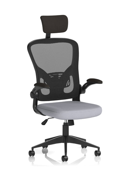 Ace High Back Mesh Back Office Chair With Folding Arms and Headrest