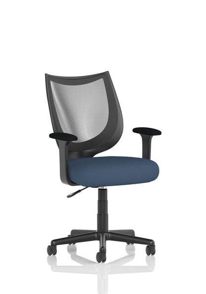 Camden Medium Back Black Mesh Task Operator Office Chair With Fixed Arms - Available in 20 Colour Choices