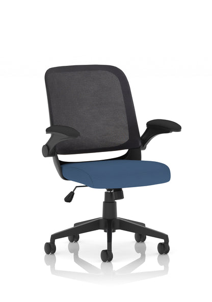 Crew Task Operator Mesh Back and Fabric Seat Chair With Folding Arms - Available in 20 Colour Choices