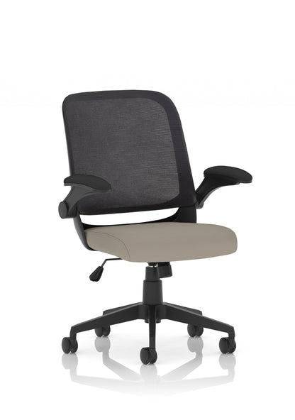 Crew Task Operator Mesh Back and Fabric Seat Chair With Folding Arms - Available in 20 Colour Choices