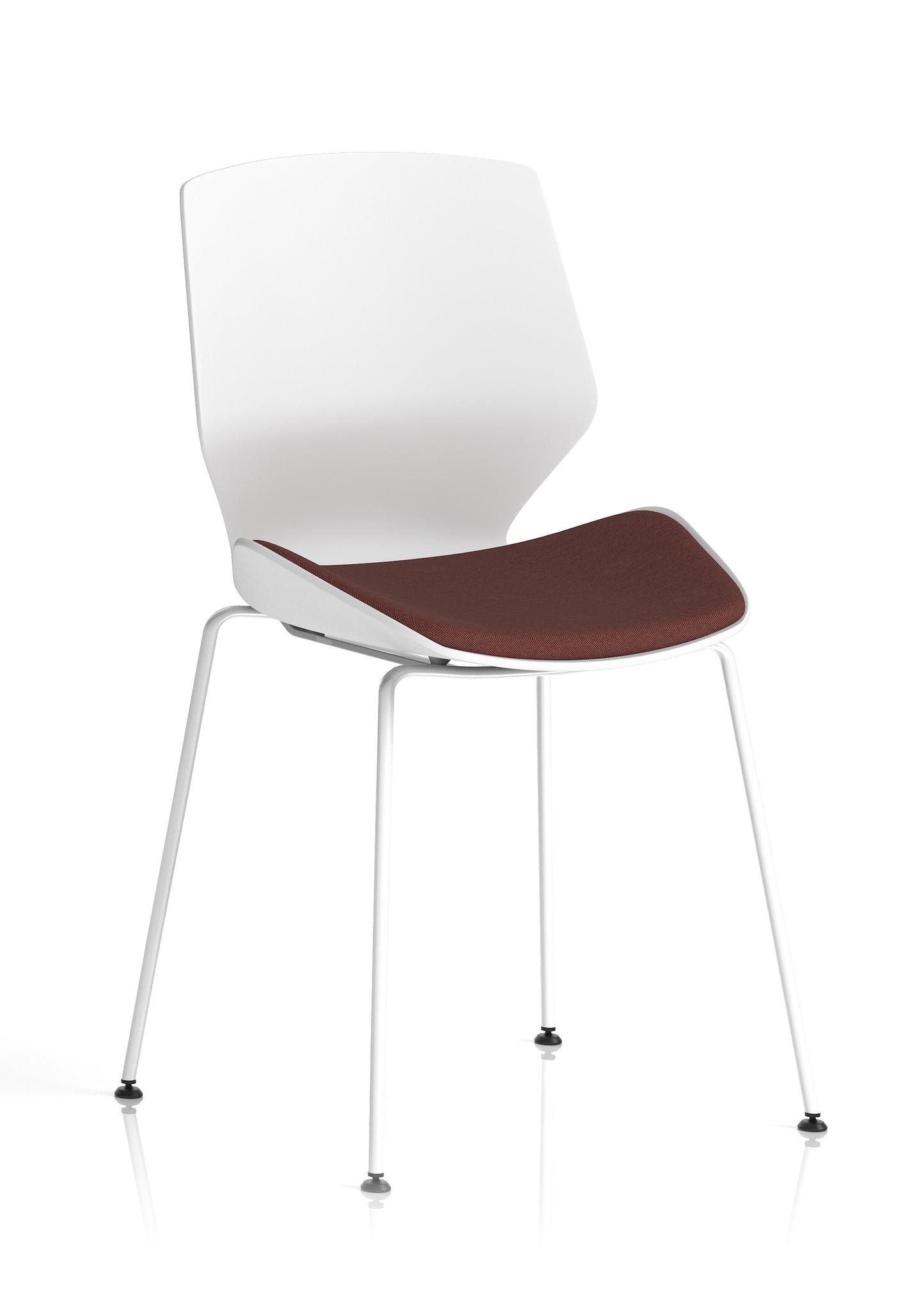 Florence White Frame Fabric Seat Visitor Chair - Available in 20 Colour Choices