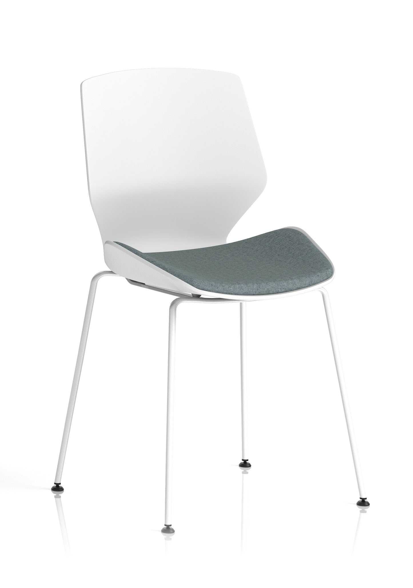 Florence White Frame Fabric Seat Visitor Chair - Available in 20 Colour Choices