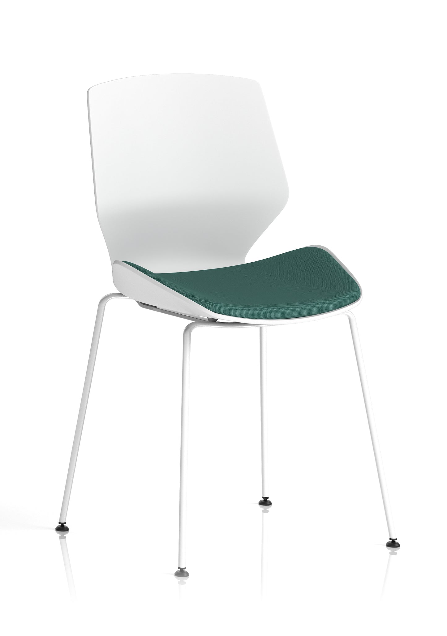 Florence White Frame Fabric Seat Visitor Chair - Available in 20 Colour Choices