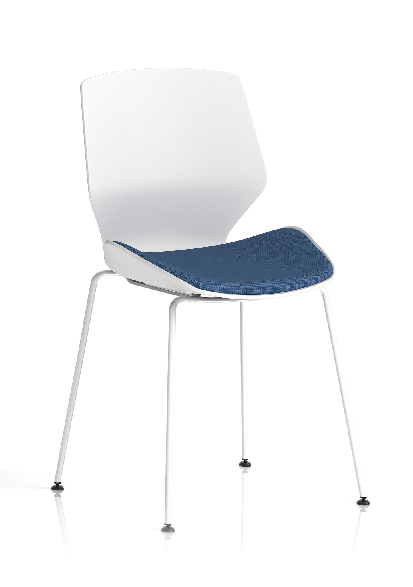 Florence White Frame Fabric Seat Visitor Chair - Available in 20 Colour Choices