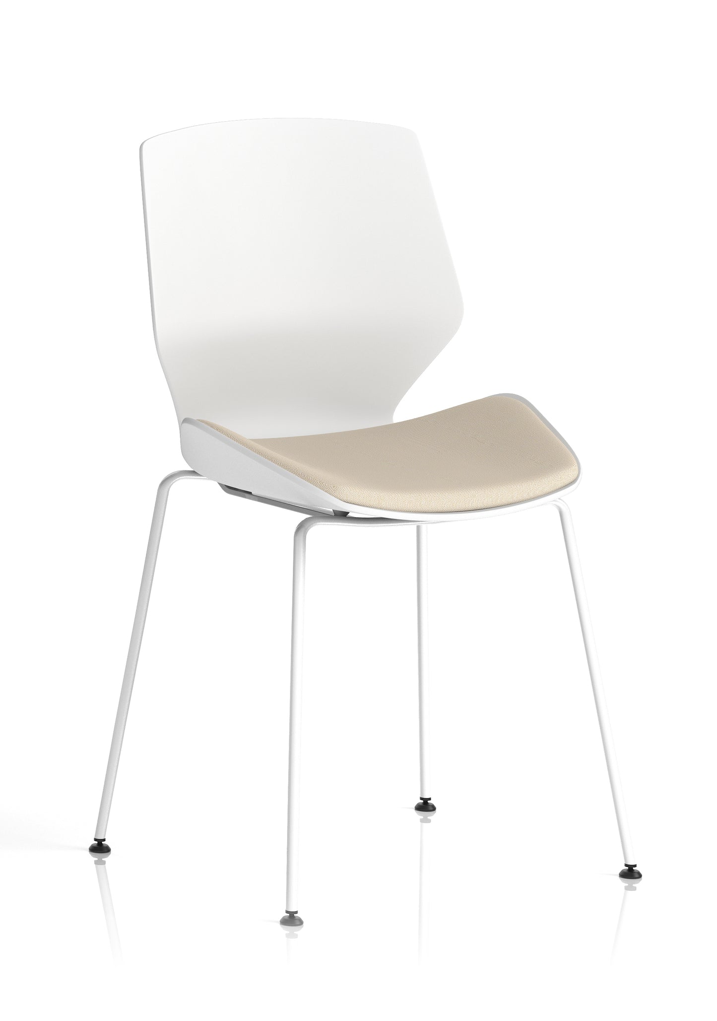Florence White Frame Fabric Seat Visitor Chair - Available in 20 Colour Choices