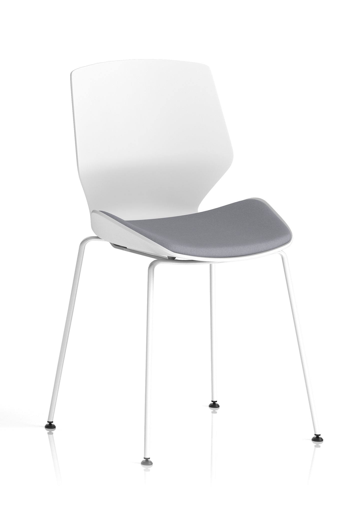 Florence White Frame Fabric Seat Visitor Chair - Available in 20 Colour Choices
