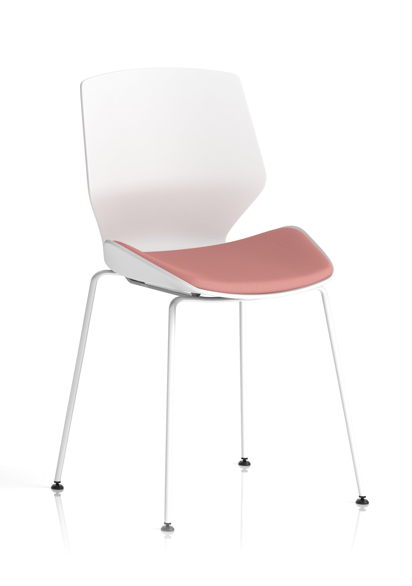 Florence White Frame Fabric Seat Visitor Chair - Available in 20 Colour Choices
