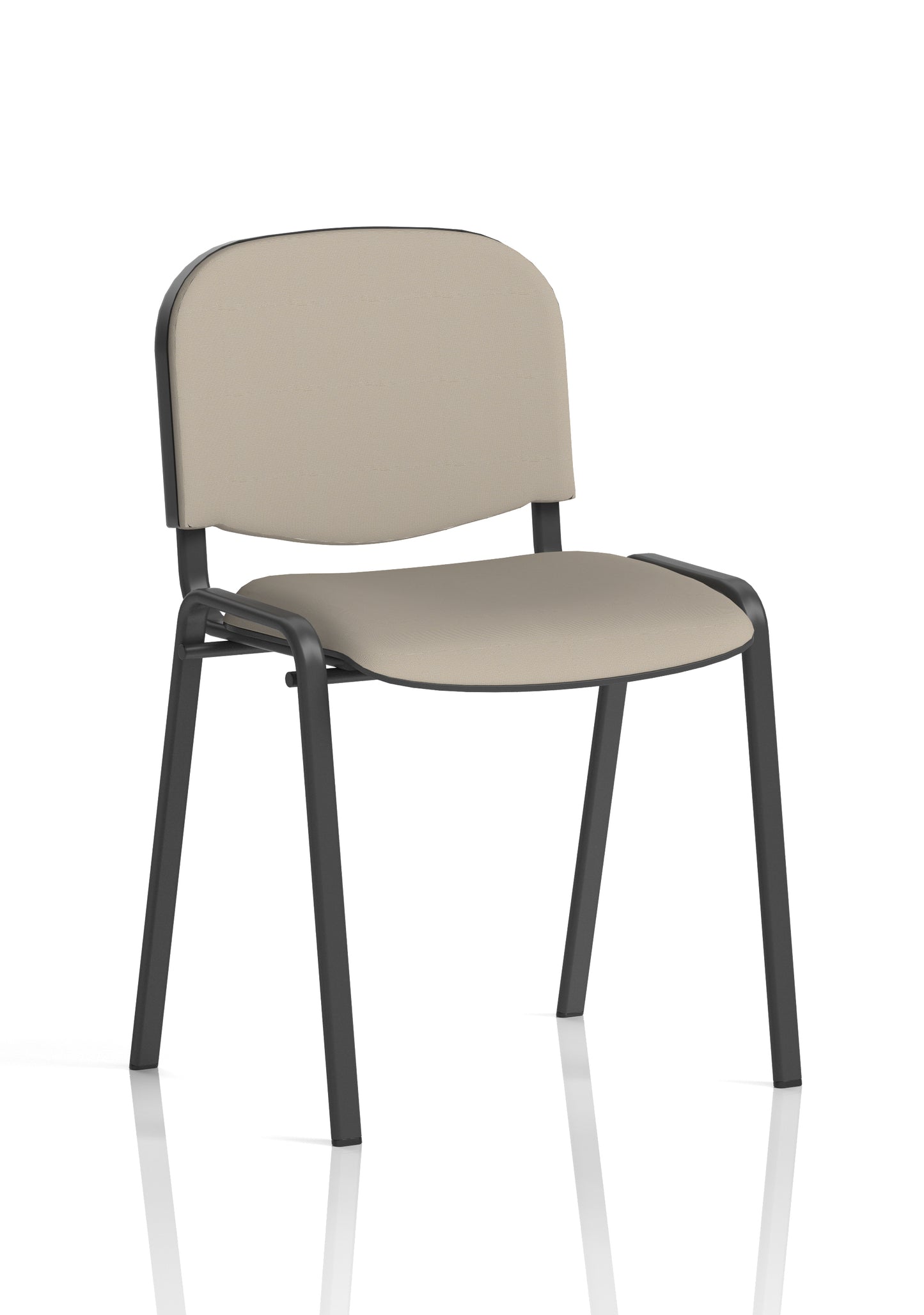 ISO Stacking Fabric/Mesh/Vinyl/Wooden/Plastic Visitor Conference Chair - Black or Chrome Frame - Multiple Seat Colour Options