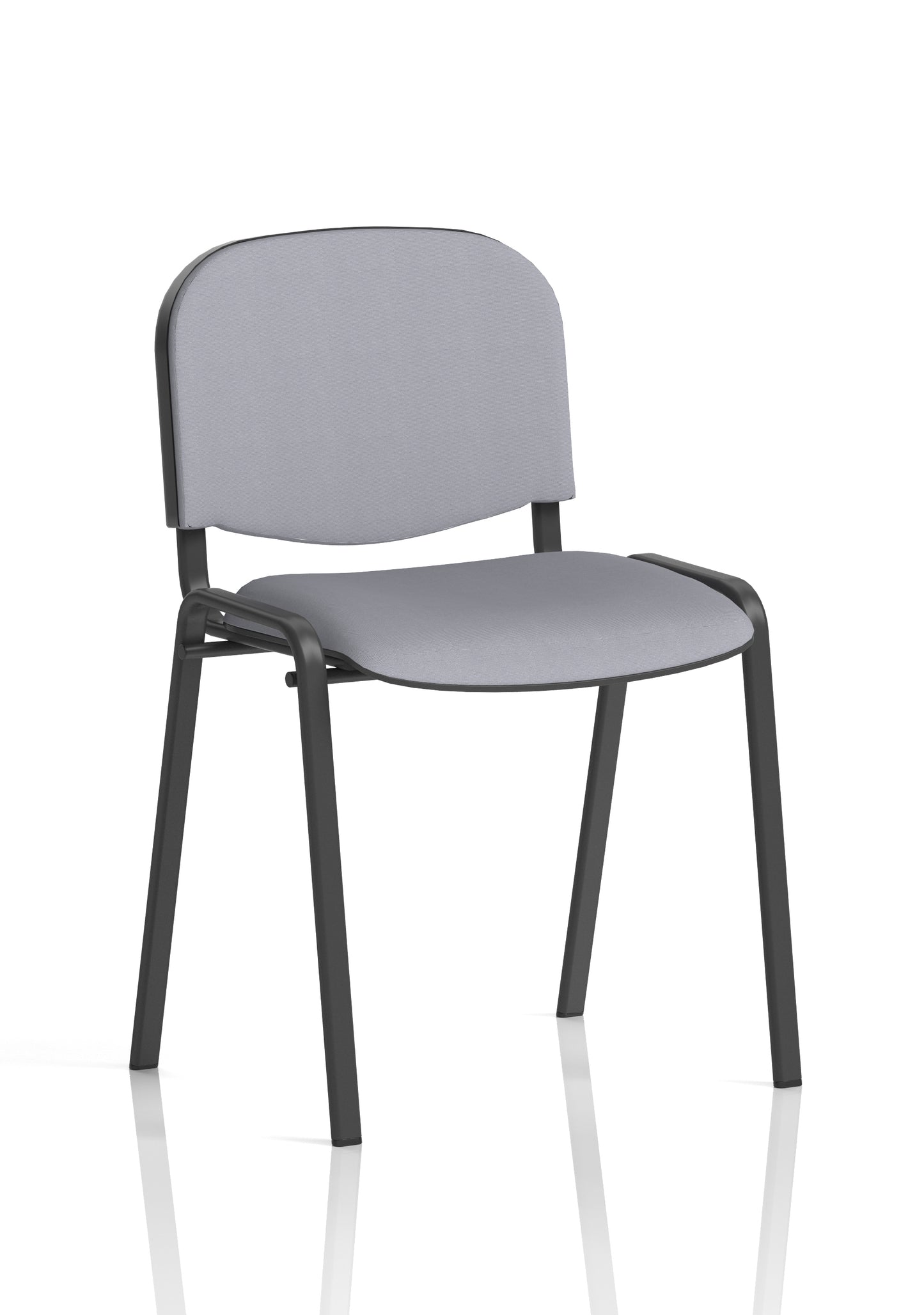 ISO Stacking Fabric/Mesh/Vinyl/Wooden/Plastic Visitor Conference Chair - Black or Chrome Frame - Multiple Seat Colour Options