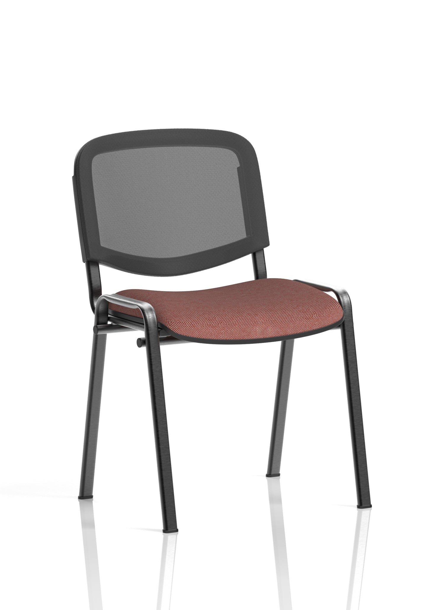 ISO Stacking Fabric/Mesh/Vinyl/Wooden/Plastic Visitor Conference Chair - Black or Chrome Frame - Multiple Seat Colour Options