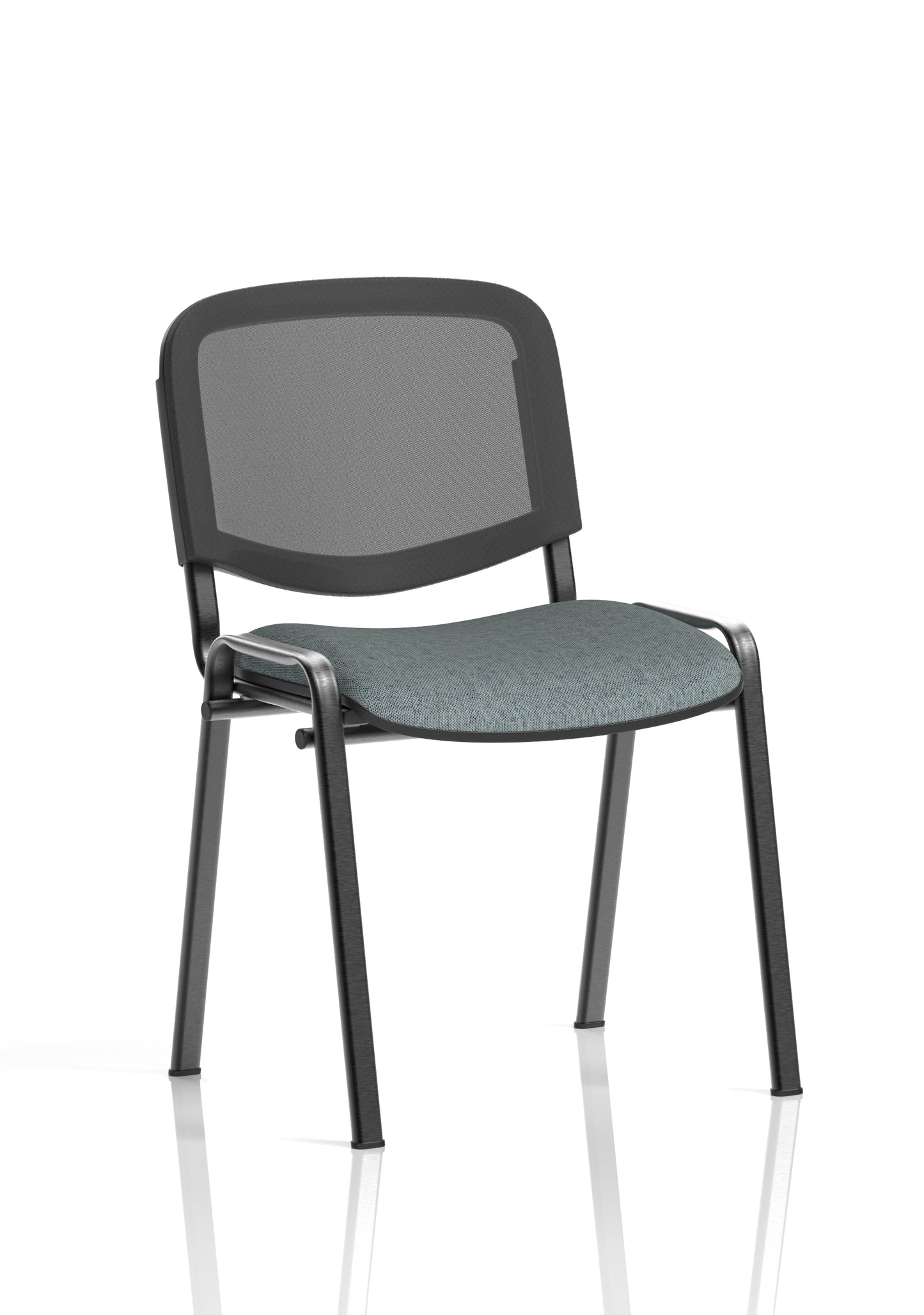 ISO Stacking Fabric/Mesh/Vinyl/Wooden/Plastic Visitor Conference Chair - Black or Chrome Frame - Multiple Seat Colour Options