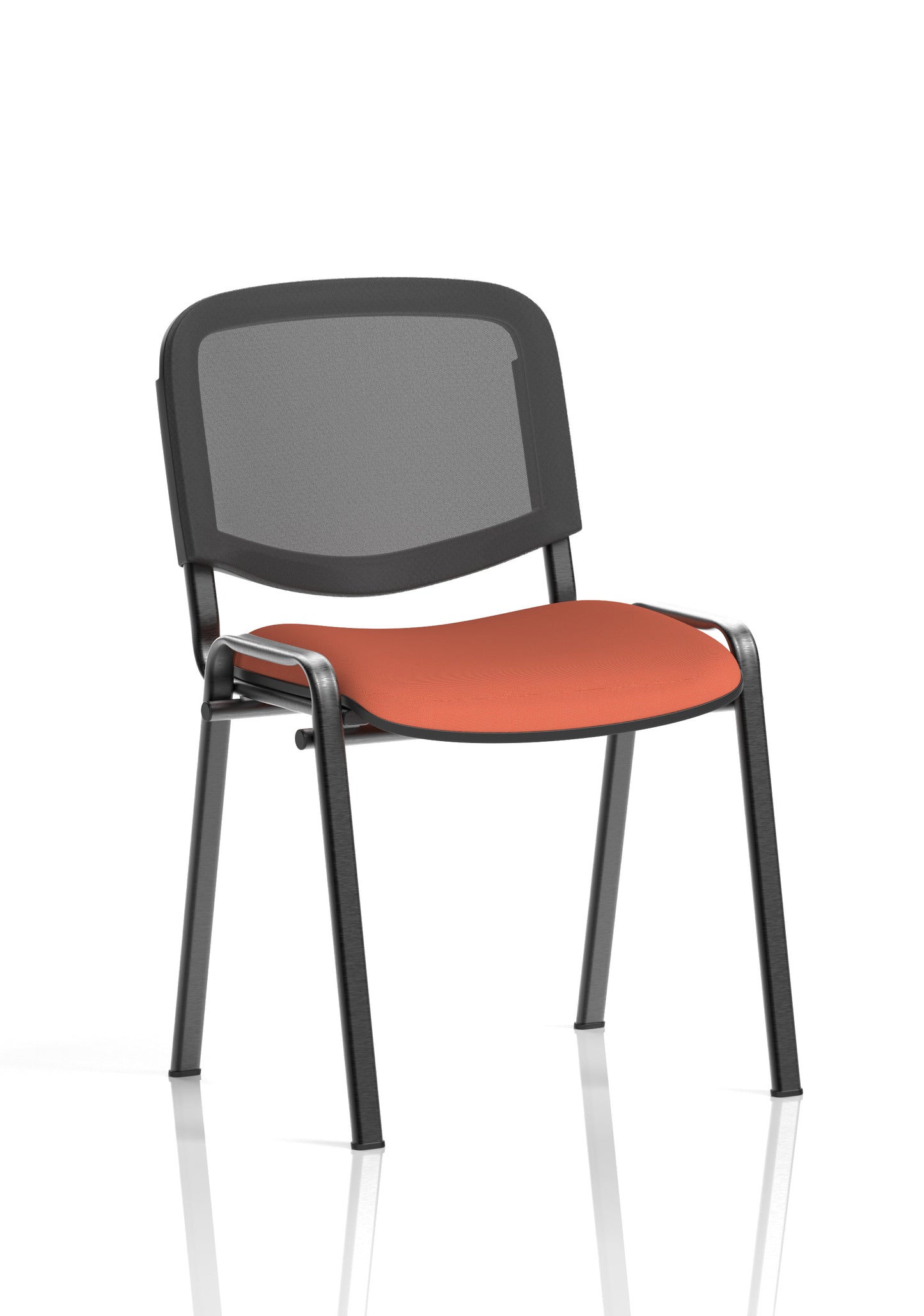 ISO Stacking Fabric/Mesh/Vinyl/Wooden/Plastic Visitor Conference Chair - Black or Chrome Frame - Multiple Seat Colour Options