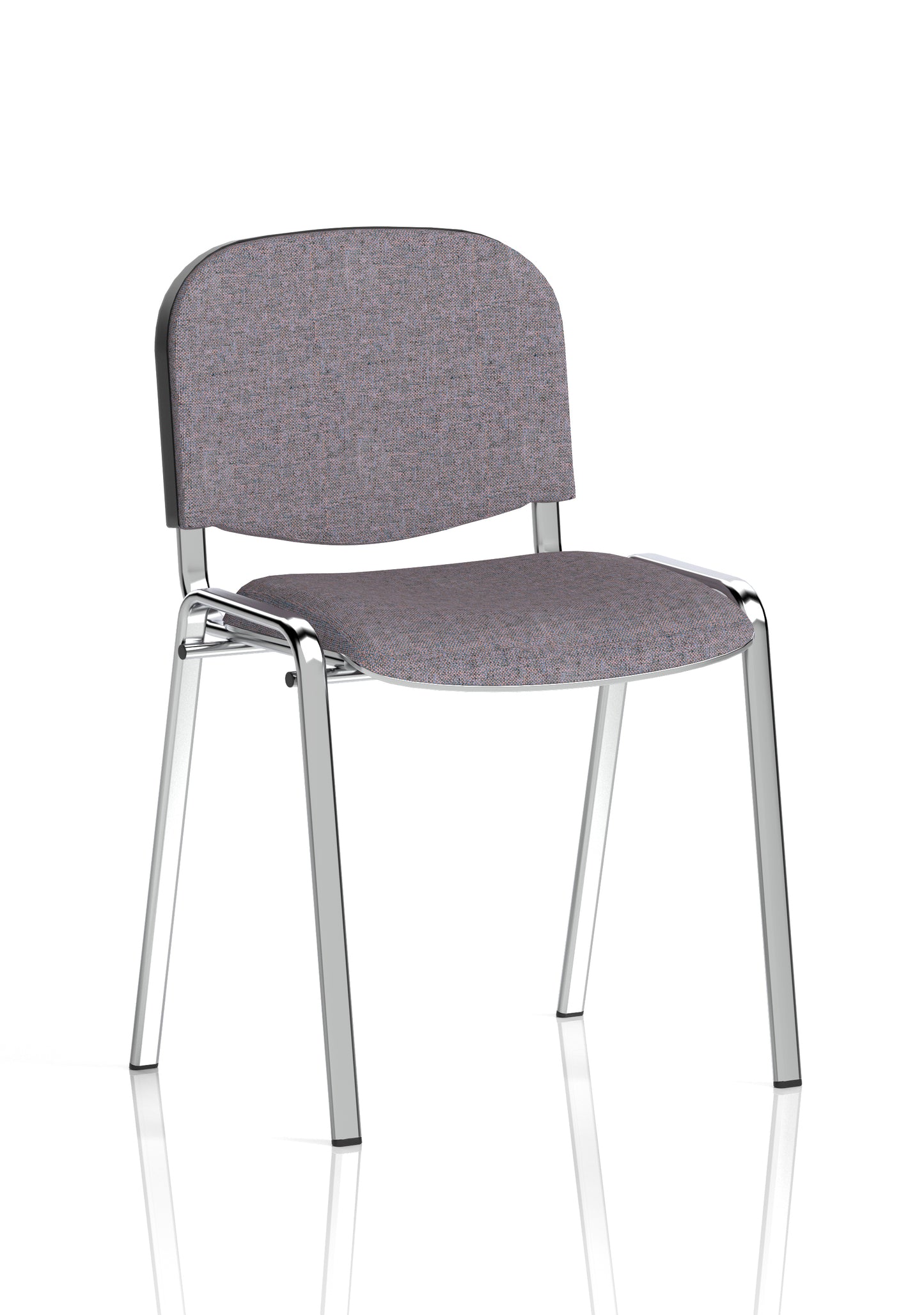 ISO Stacking Fabric/Mesh/Vinyl/Wooden/Plastic Visitor Conference Chair - Black or Chrome Frame - Multiple Seat Colour Options