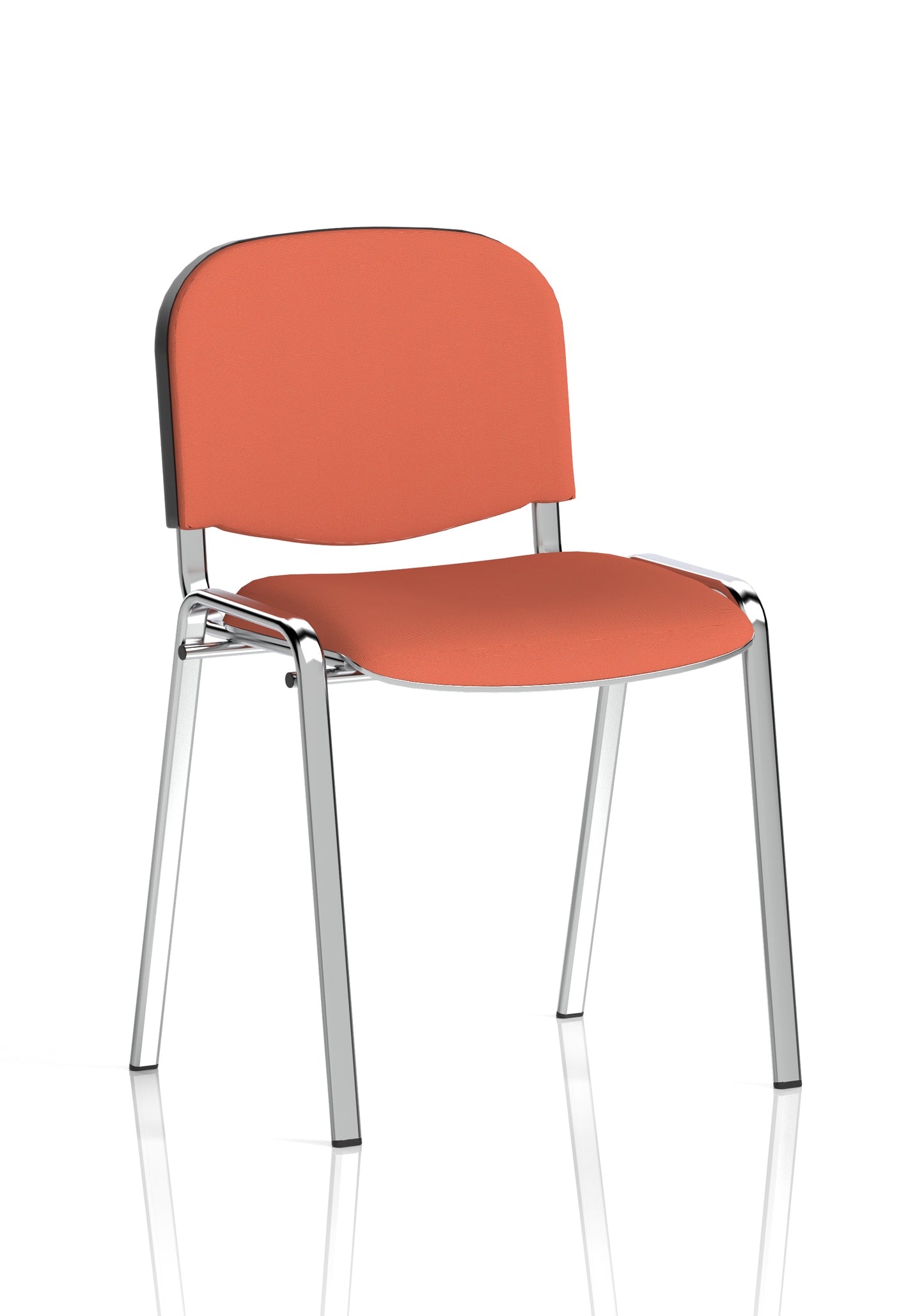 ISO Stacking Fabric/Mesh/Vinyl/Wooden/Plastic Visitor Conference Chair - Black or Chrome Frame - Multiple Seat Colour Options