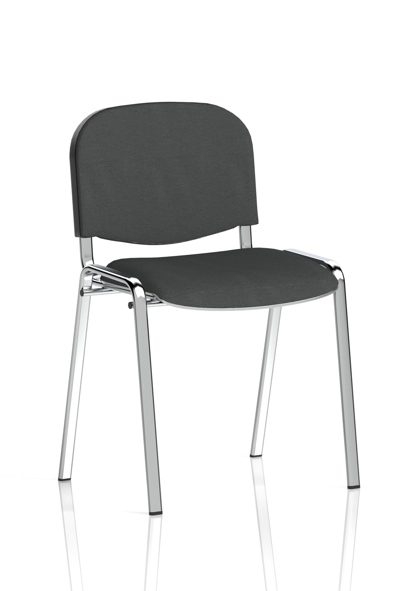 ISO Stacking Fabric/Mesh/Vinyl/Wooden/Plastic Visitor Conference Chair - Black or Chrome Frame - Multiple Seat Colour Options
