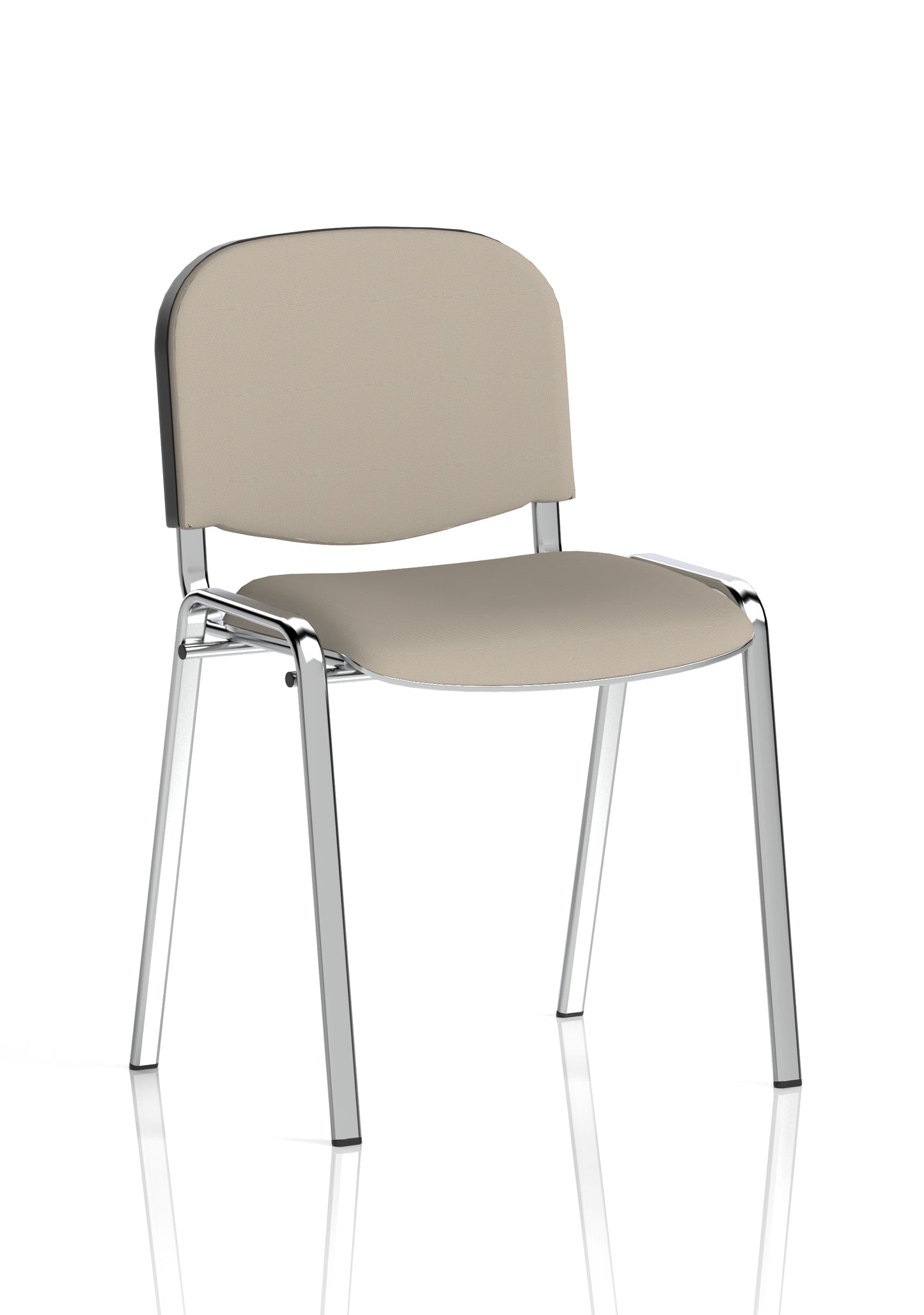 ISO Stacking Fabric/Mesh/Vinyl/Wooden/Plastic Visitor Conference Chair - Black or Chrome Frame - Multiple Seat Colour Options