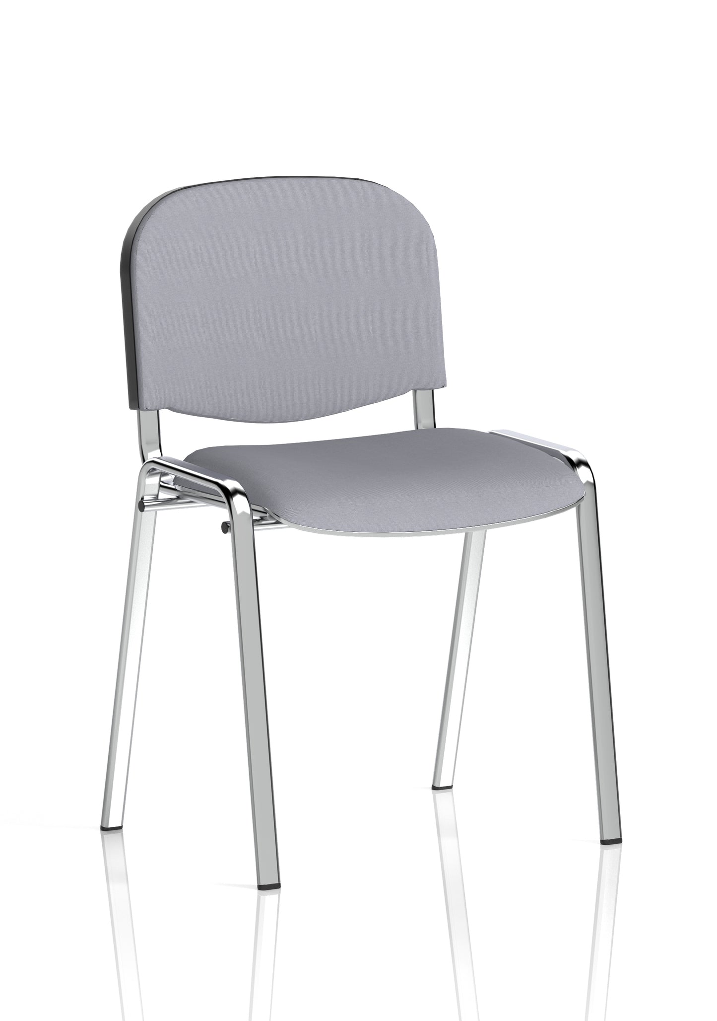 ISO Stacking Fabric/Mesh/Vinyl/Wooden/Plastic Visitor Conference Chair - Black or Chrome Frame - Multiple Seat Colour Options