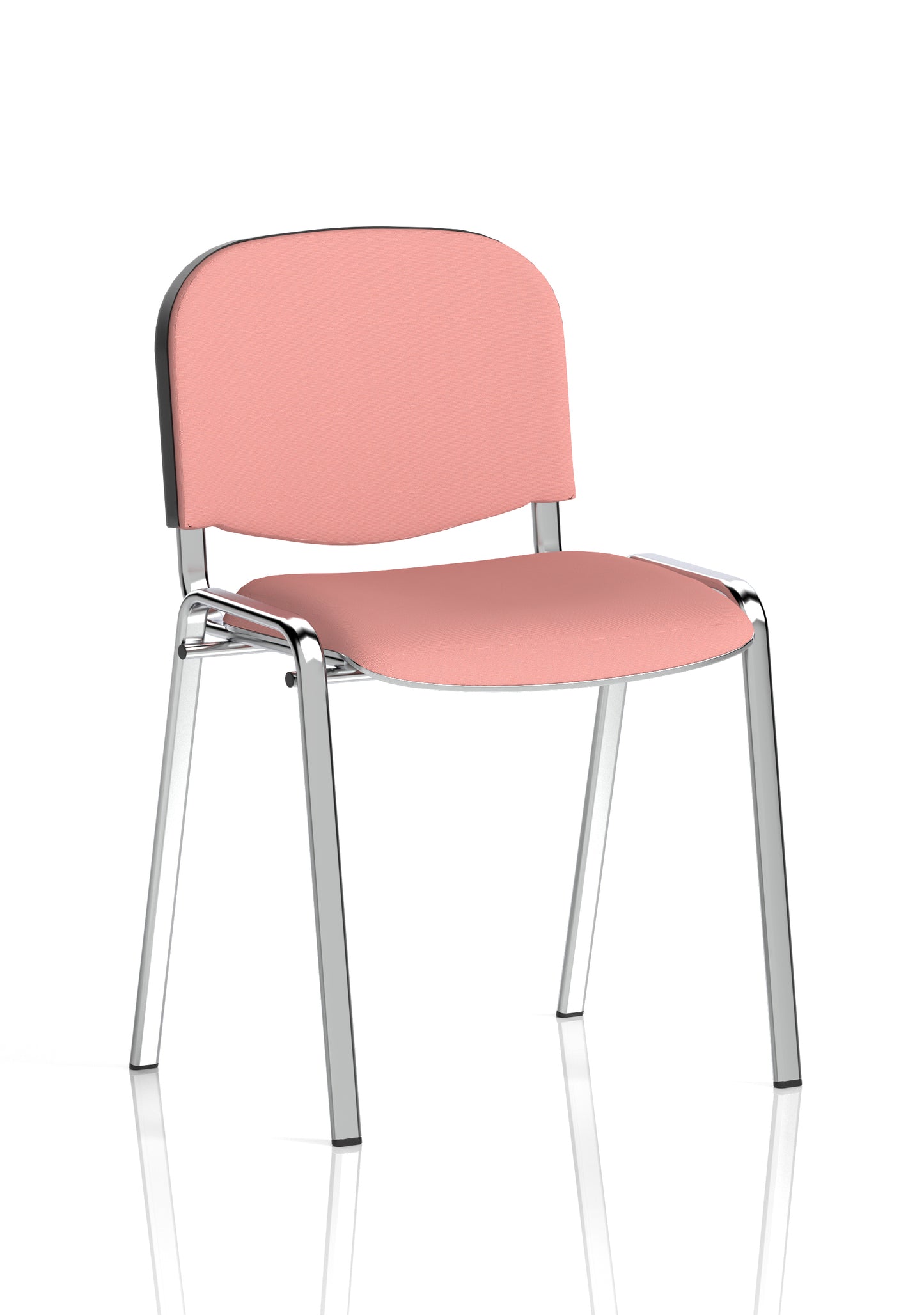 ISO Stacking Fabric/Mesh/Vinyl/Wooden/Plastic Visitor Conference Chair - Black or Chrome Frame - Multiple Seat Colour Options
