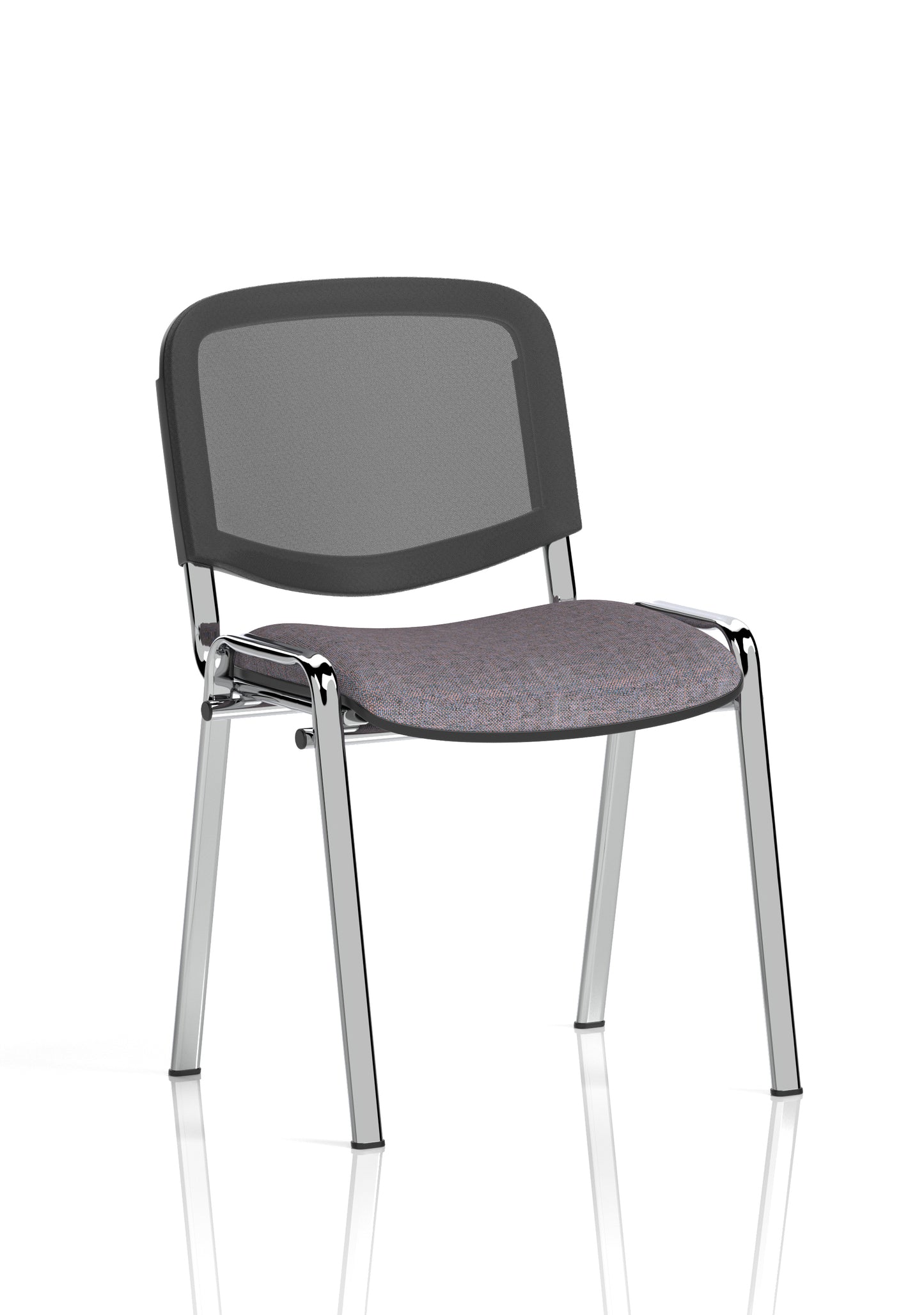 ISO Stacking Fabric/Mesh/Vinyl/Wooden/Plastic Visitor Conference Chair - Black or Chrome Frame - Multiple Seat Colour Options
