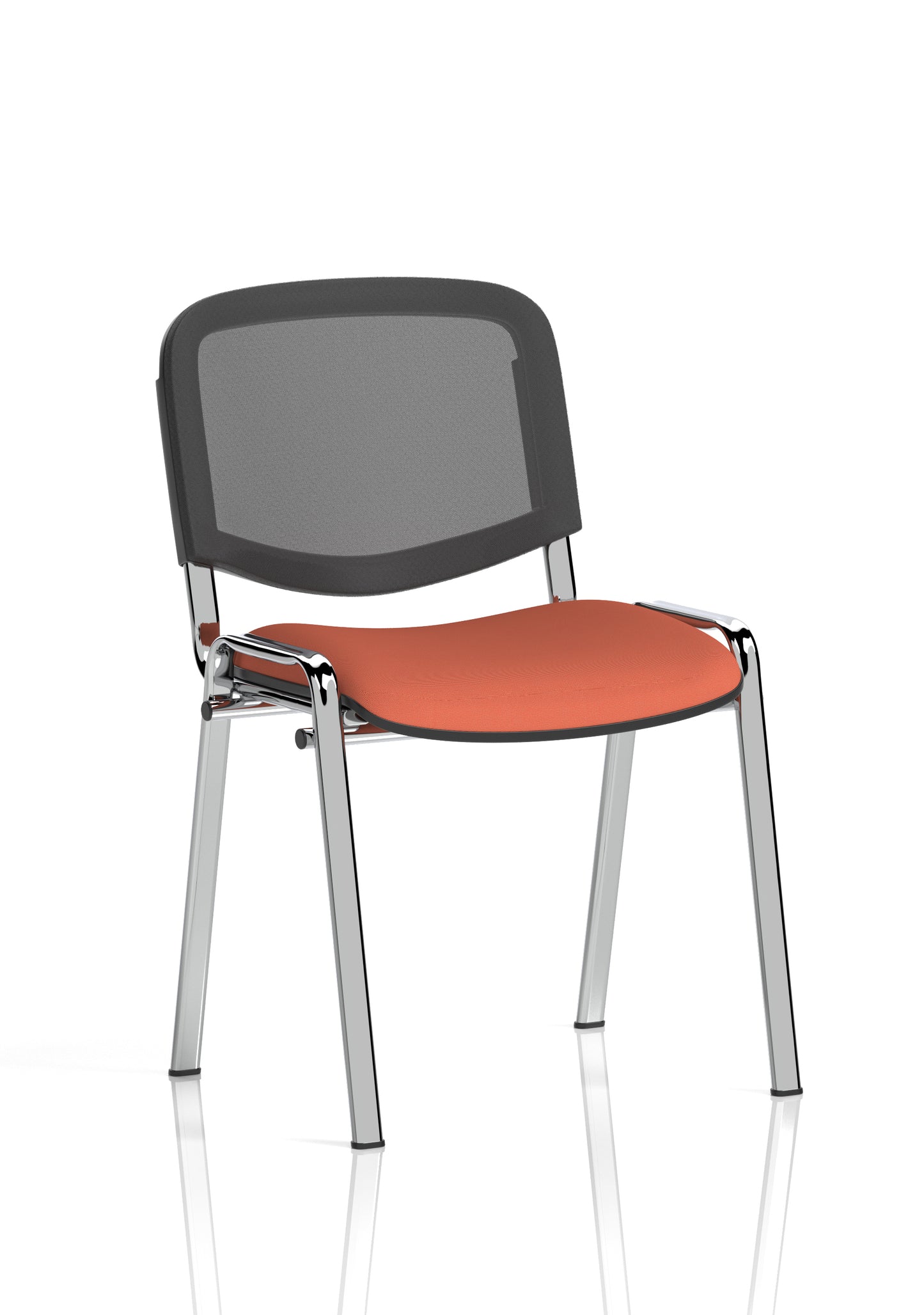ISO Stacking Fabric/Mesh/Vinyl/Wooden/Plastic Visitor Conference Chair - Black or Chrome Frame - Multiple Seat Colour Options