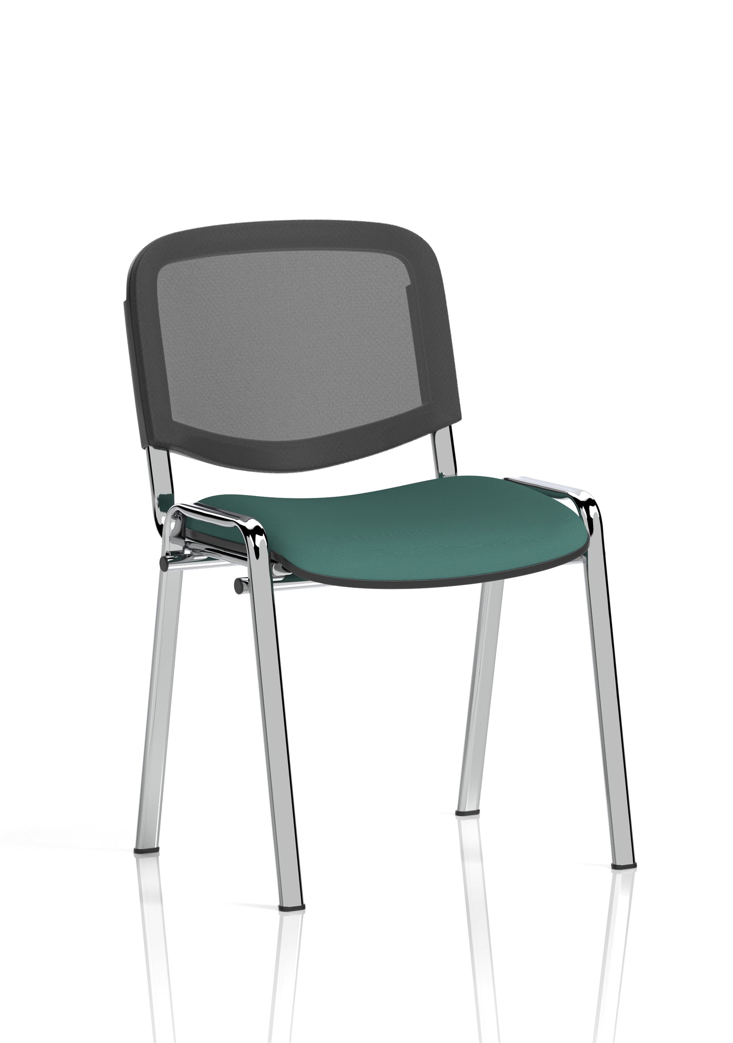 ISO Stacking Fabric/Mesh/Vinyl/Wooden/Plastic Visitor Conference Chair - Black or Chrome Frame - Multiple Seat Colour Options