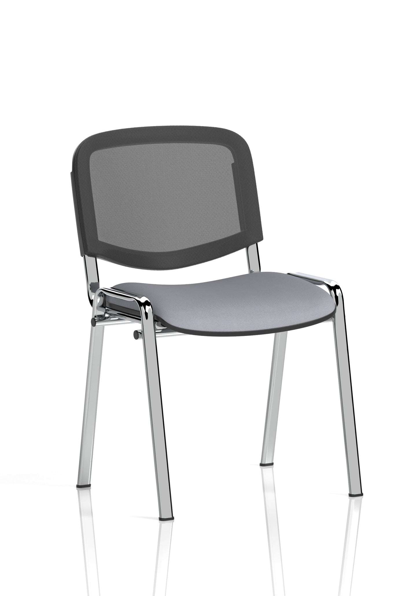 ISO Stacking Fabric/Mesh/Vinyl/Wooden/Plastic Visitor Conference Chair - Black or Chrome Frame - Multiple Seat Colour Options